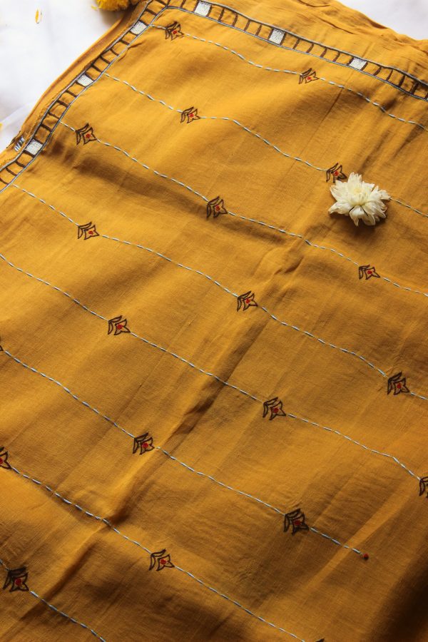 Mustard Yellow Sari - Image 5