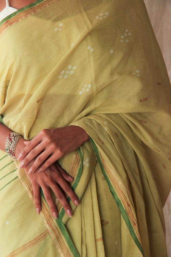Kumud Green Bandhej Saree - Image 4