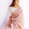 coral blush sari