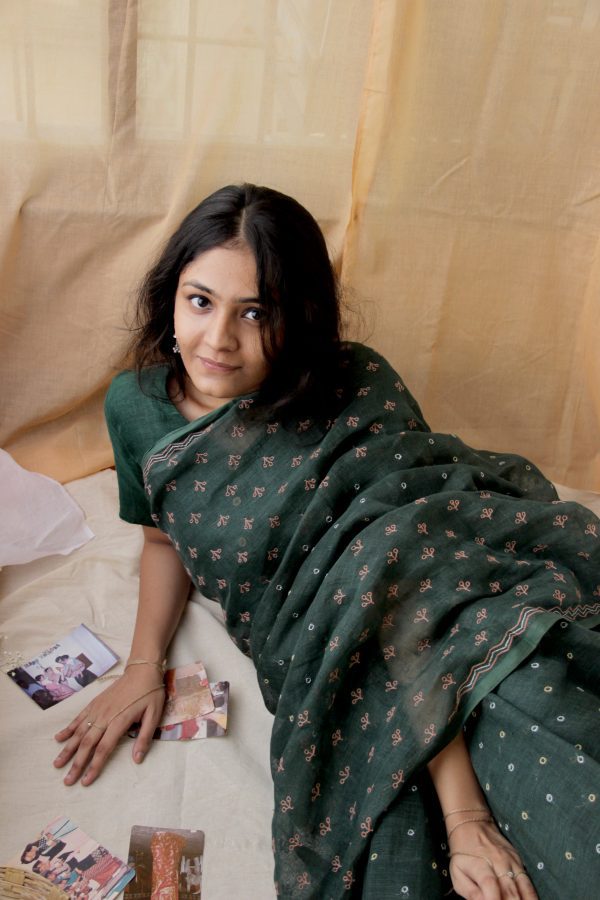Forest Green Sari - Image 5