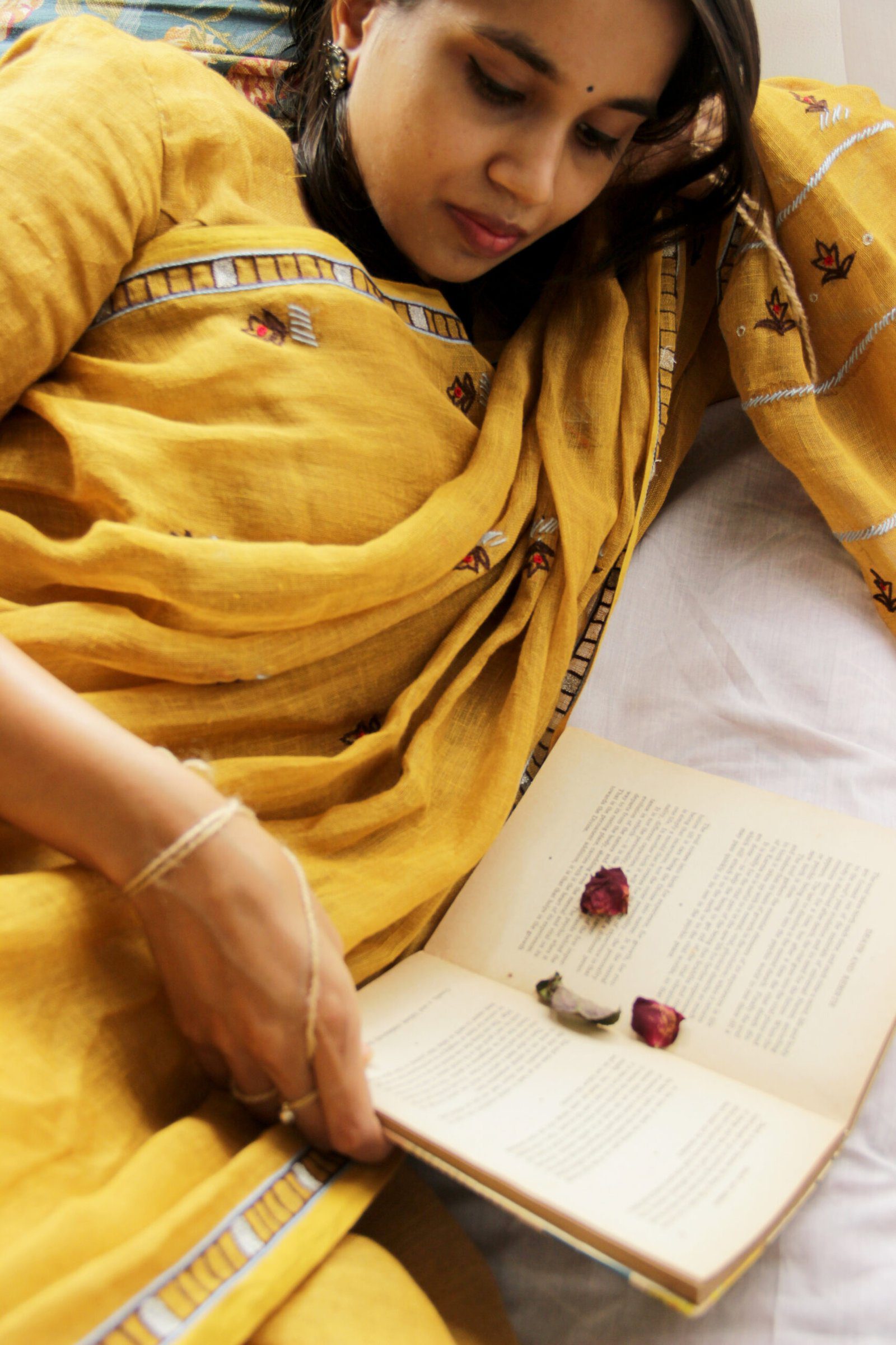 Mustard Yellow Sari - Image 4