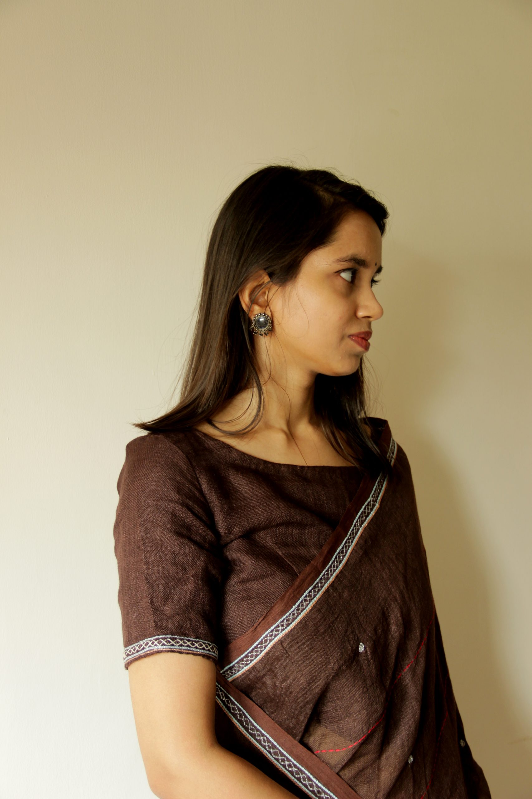 Nayantara Brown Saree | Handwoven Kanchi Silk Cotton | Shop Now