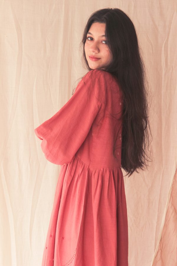 Terra Brown Khadi Dress - Image 3