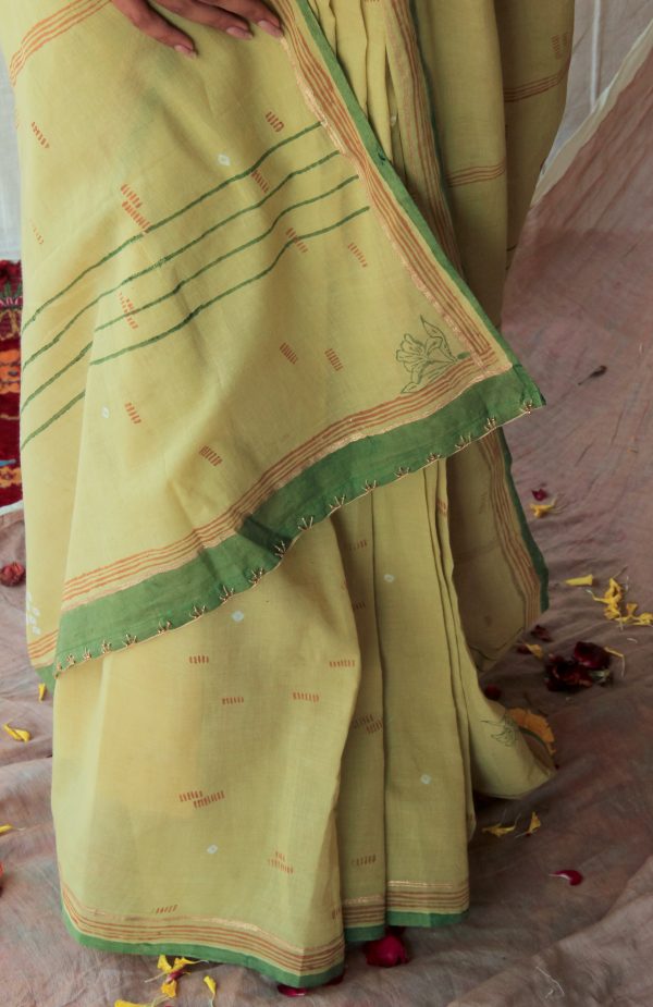 Kumud Green Bandhej Saree - Image 5