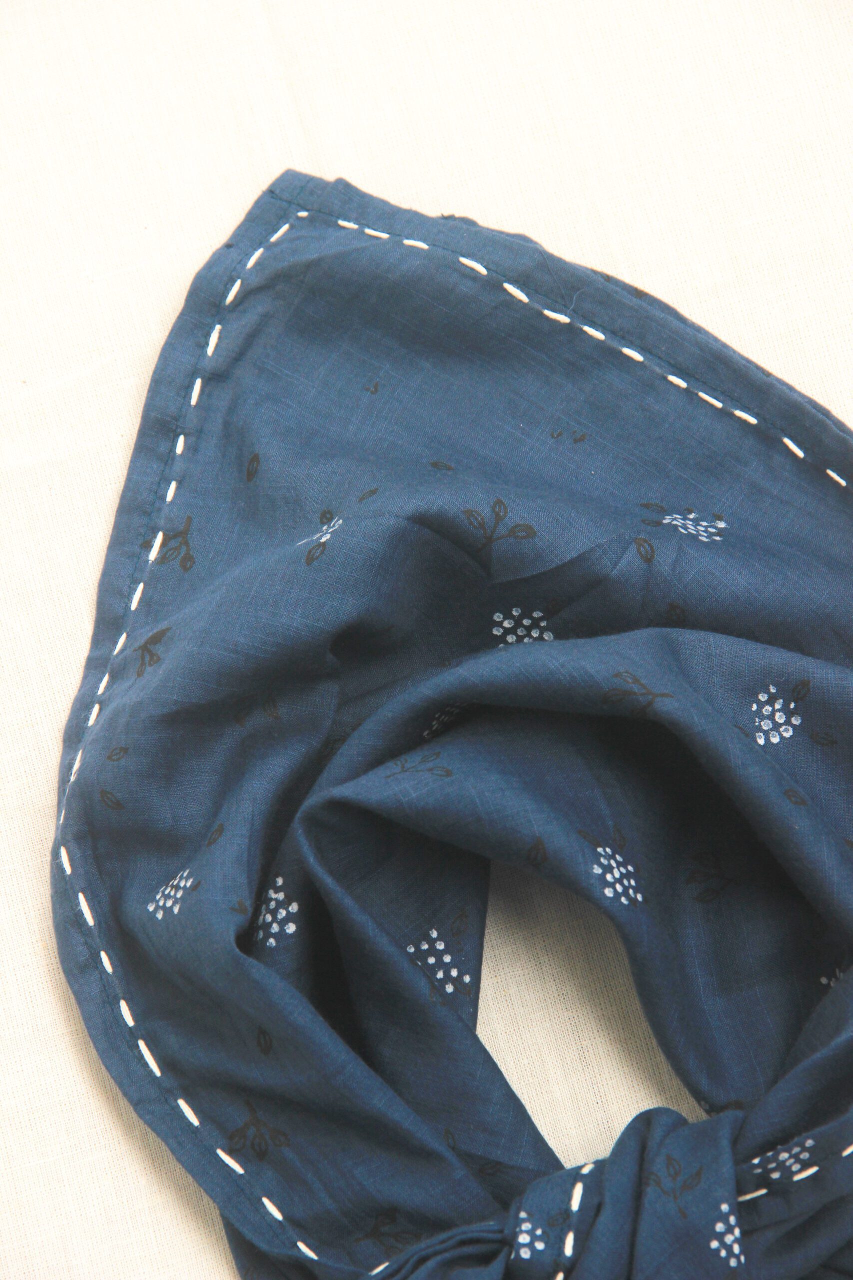 Indigo Printed Bandana - Image 3