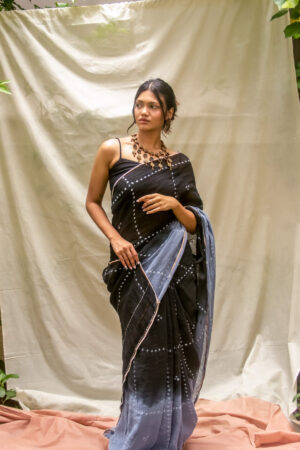 Shadow Dance Bandhej Linen Saree