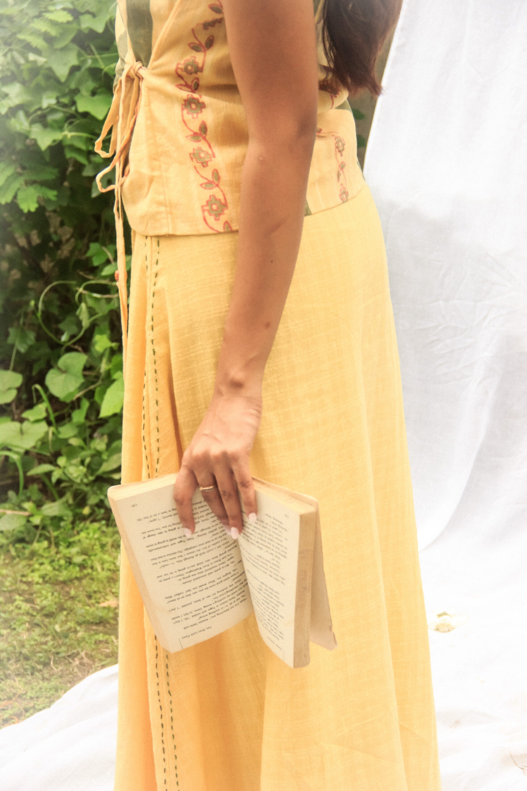 Yellow Dawn Cotton Wrap Top - Image 4