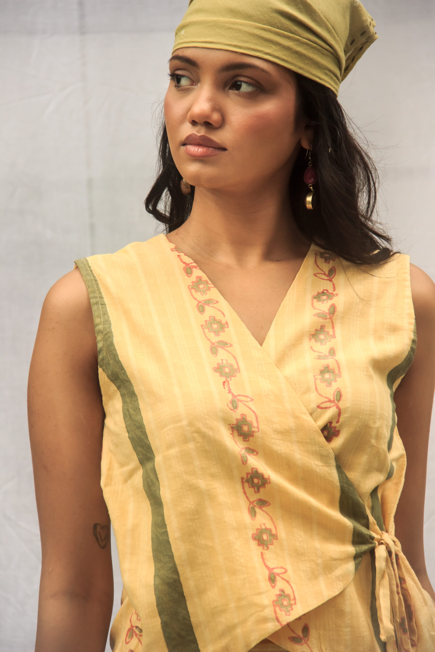 Yellow Dawn Wrap Top