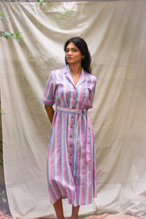 Blue Hour Cotton Stripes Dress